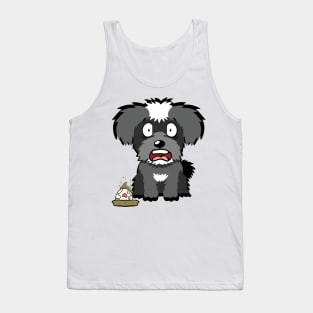 Funny schnauzer steps on a dirty diaper Tank Top